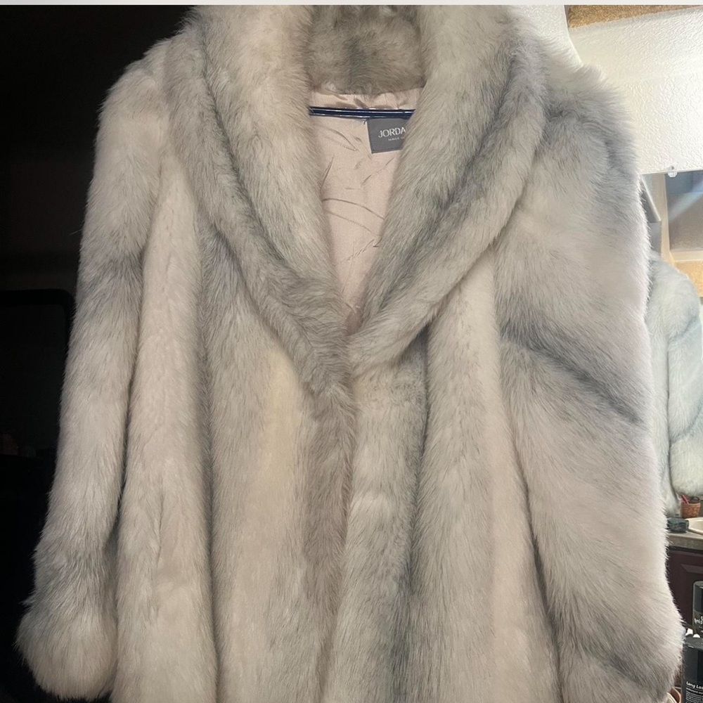 Vintage Jordache Faux Fur Salt and Pepper Coat